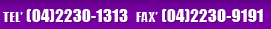 TEL：(04)2230-1313 FAX：(04)2230-9191