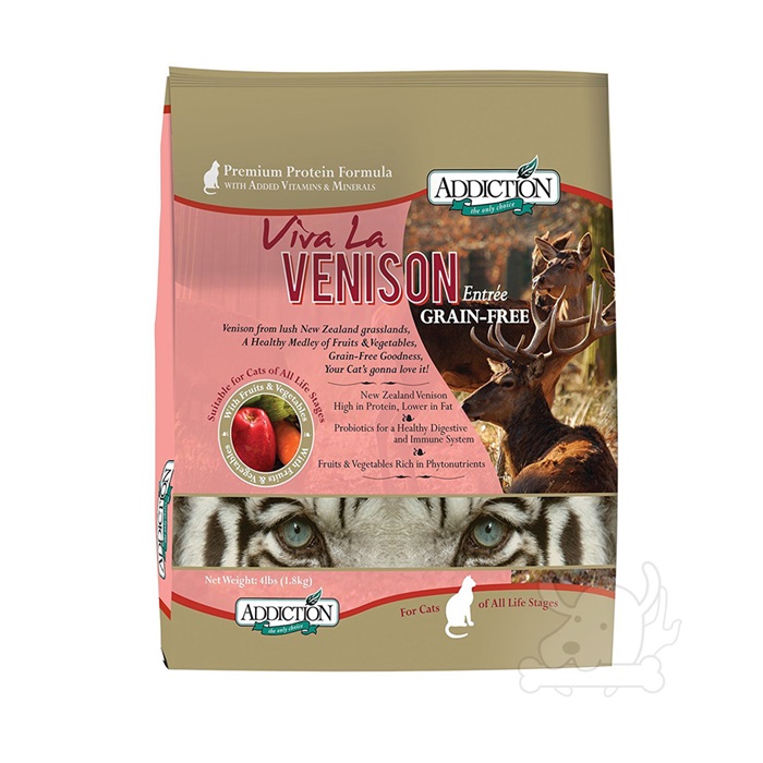 Addiction Grain-Free Adult Dry Cat Food, Viva La Venison, 4 Pounds (8885004070776)